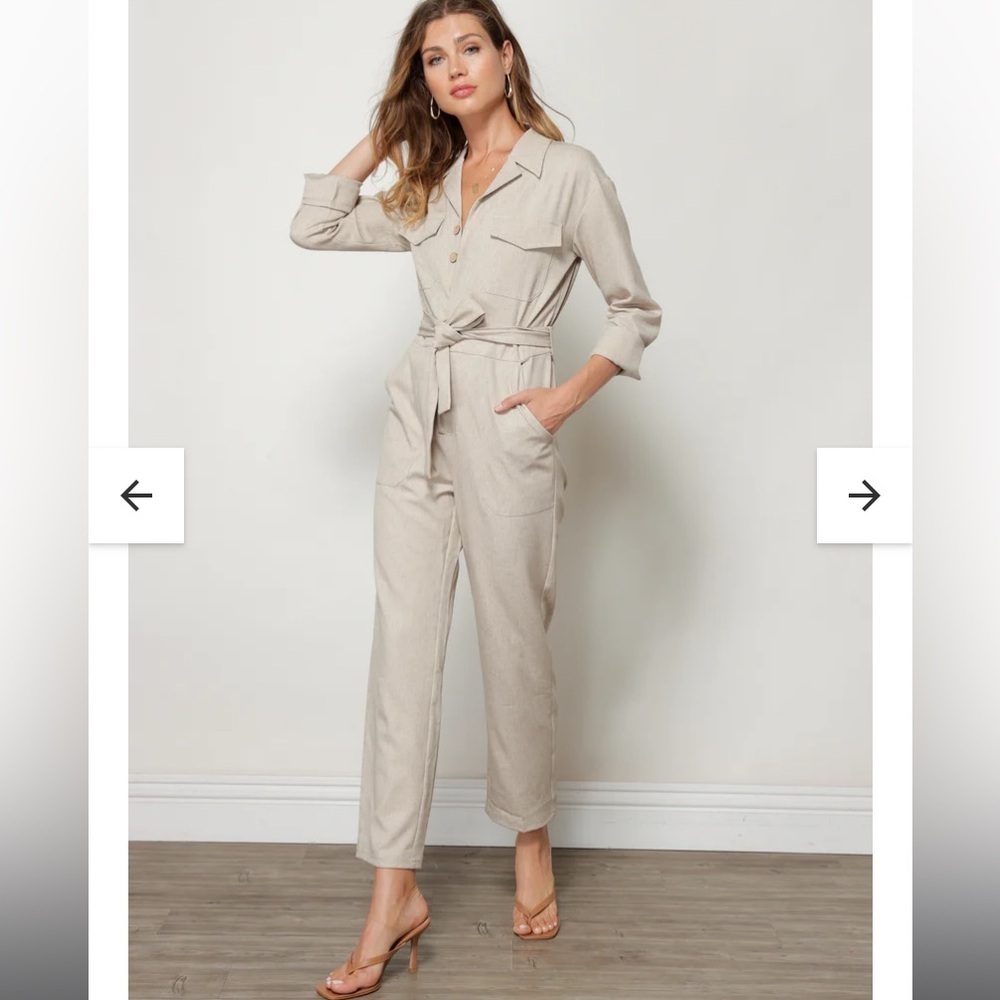 Anthropologie Line & Dot Angelina Jumpsuit khaki
